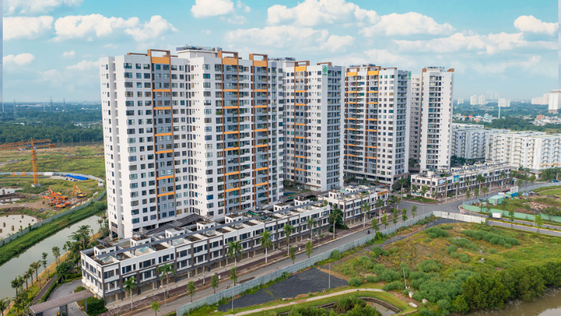 Cẩm nang kinh nghiệm mua chung cư HCM lần đầu cho người mới Góc chụp thực tế dự án chung cư Mizuki Park từ trên cao chia sẻ kinh nghiệm mua chung cư HCM lần đầu