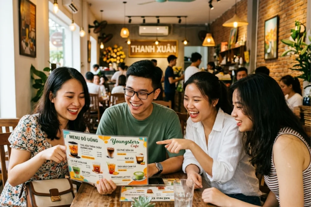Menu thức uống đa dạng thu hút giới trẻ