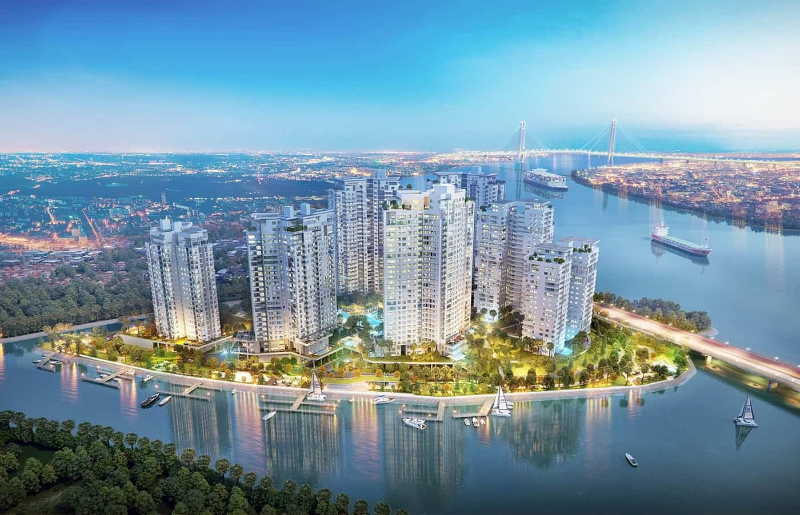Phối cảnh toàn cảnh đảo Kim Cương Diamond Island Quận 2 trong danh sách chung cư HCM view sông đáng mua nhất