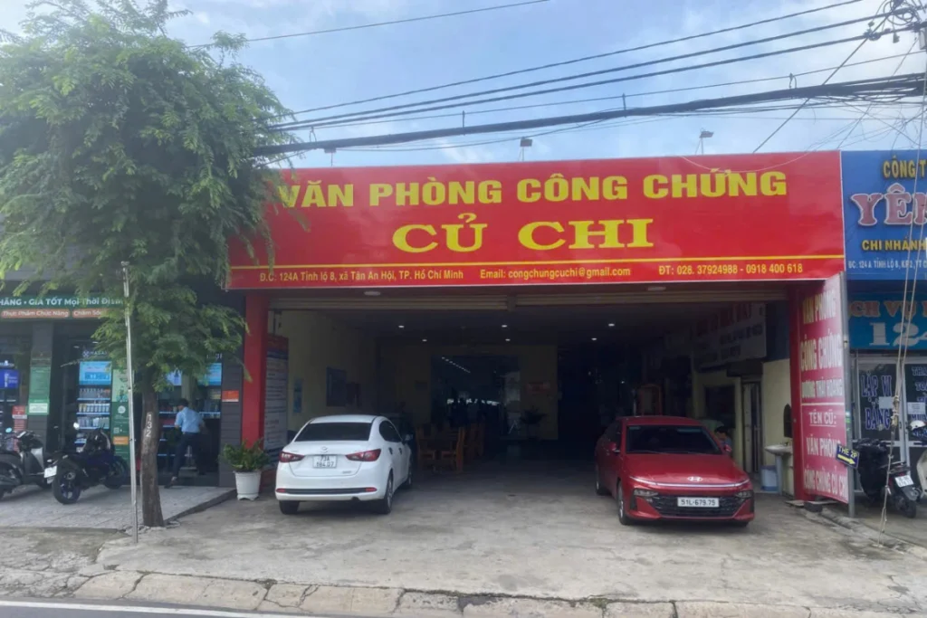 Trụ sở Văn phòng công chứng Củ Chi tại mặt tiền đường Tỉnh lộ 8