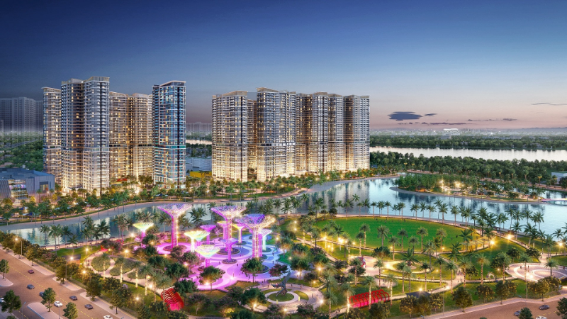 Phối cảnh đại công viên ánh sáng dự án Vinhomes Grand Park Quận 9 tích hợp kinh nghiệm mua chung cư HCM lần đầu