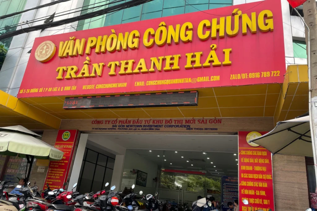 Văn phòng công chứng Trần Thanh Hải hỗ trợ các thủ tục công chứng, chứng thực tại Bình Tân cũ