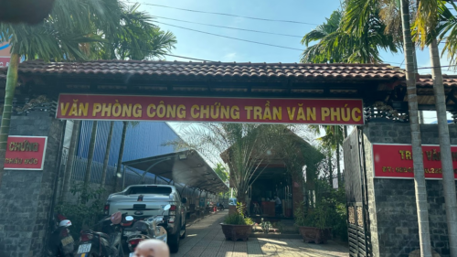 Mặt tiền văn phòng công chứng Trần Văn Phúc huyện Châu Đức, tỉnh Bà Rịa - Vũng Tàu