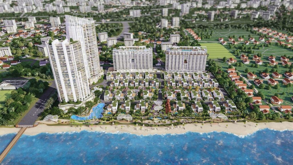 Hệ thống hồ bơi và bãi tắm riêng ven biển trong review Aria Vũng Tàu Hotel Residences