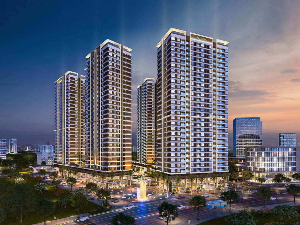 Đánh giá thực tế hệ thống hạ tầng và tiện ích xung quanh Akari City Bình Tân Tổng thể kiến trúc hiện đại và sầm uất của Akari City Bình Tân