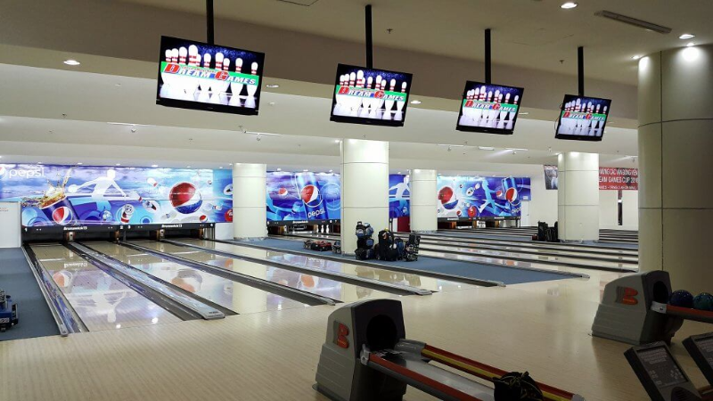 Hệ thống làn ném Bowling hiện đại tại khu vui chơi giải trí trong nhà