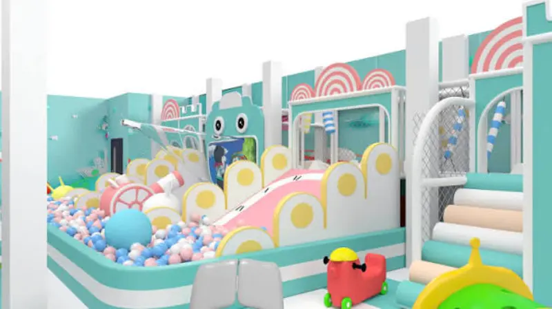 Khu vui chơi trẻ em Happy Kids với nhà bóng rực rỡ, cầu trượt pastel xanh mint hồng cùng nhiều trò chơi vận động an toàn cho bé. Điểm đến thiên đường cho các gia đình đang tìm kiếm chơi gì ở phường Tân Phú.