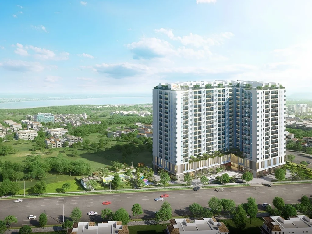 Tầm nhìn bao quát cho thấy dự án Ricca sở hữu lợi thế lớn nhờ được bao quanh bởi không gian xanh thoáng đãng