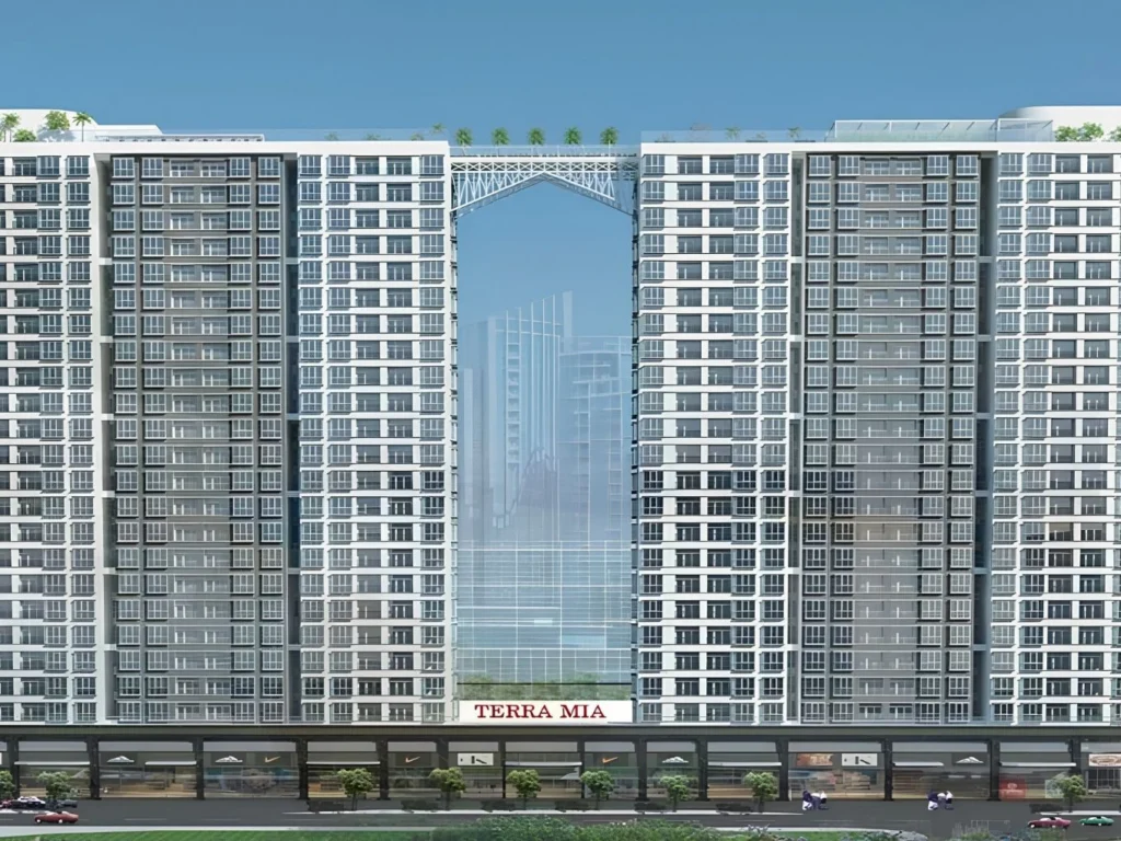 Đánh giá chi tiết hệ thống tiện ích dự án Terra Mia Bình Chánh thực tế Kiến trúc hiện đại mang tính biểu tượng với cầu kính trên không của dự án Terra Mia