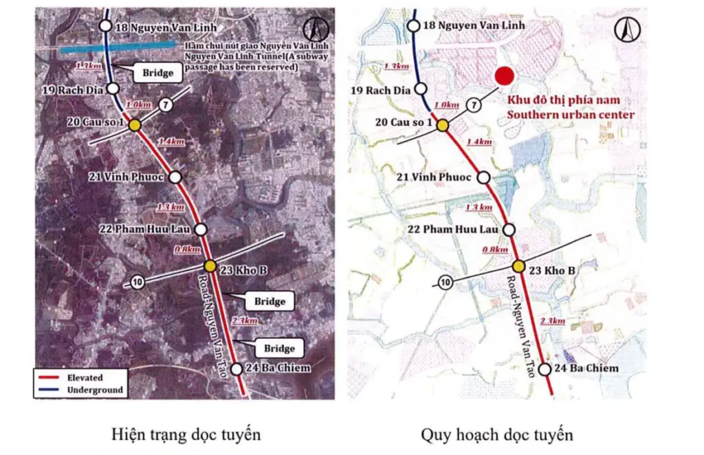 Đoạn cuối tuyến kết nối trung tâm với khu vực Hiệp Phước.