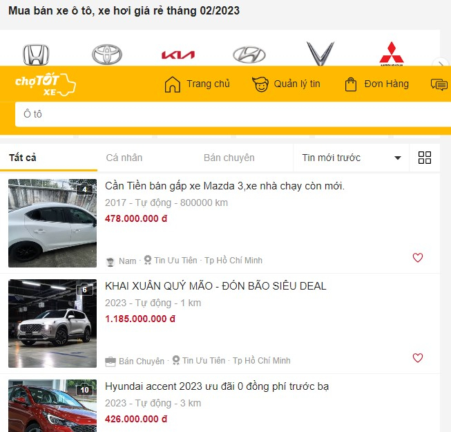 Đăng tin bán xe trên nền tảng Chợ Tốt Xe