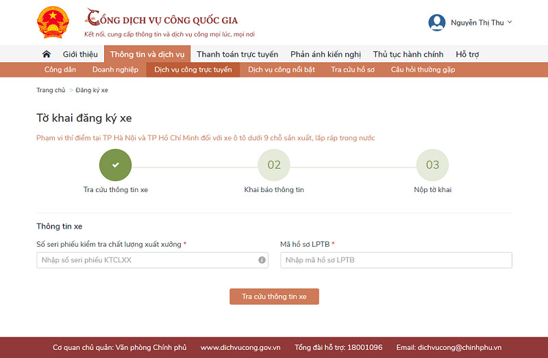 Nộp tờ khai trực tuyến