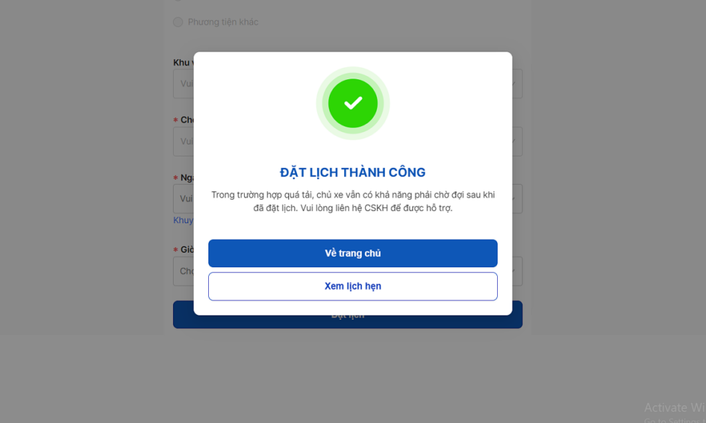 Hoàn thành đăng ký đăng kiểm online