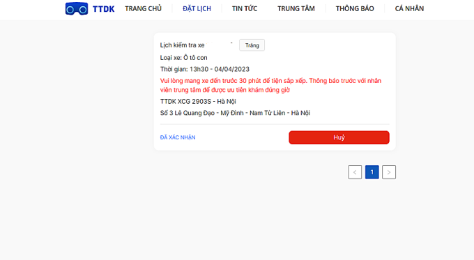 Xác nhận thông tin trước khi đăng ký