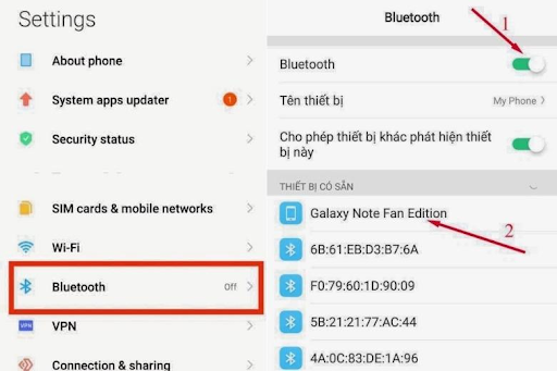 mở bluetooth trên iPhone