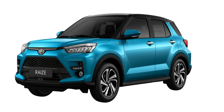 Toyota Raize màu xanh ngọc lam nóc đen