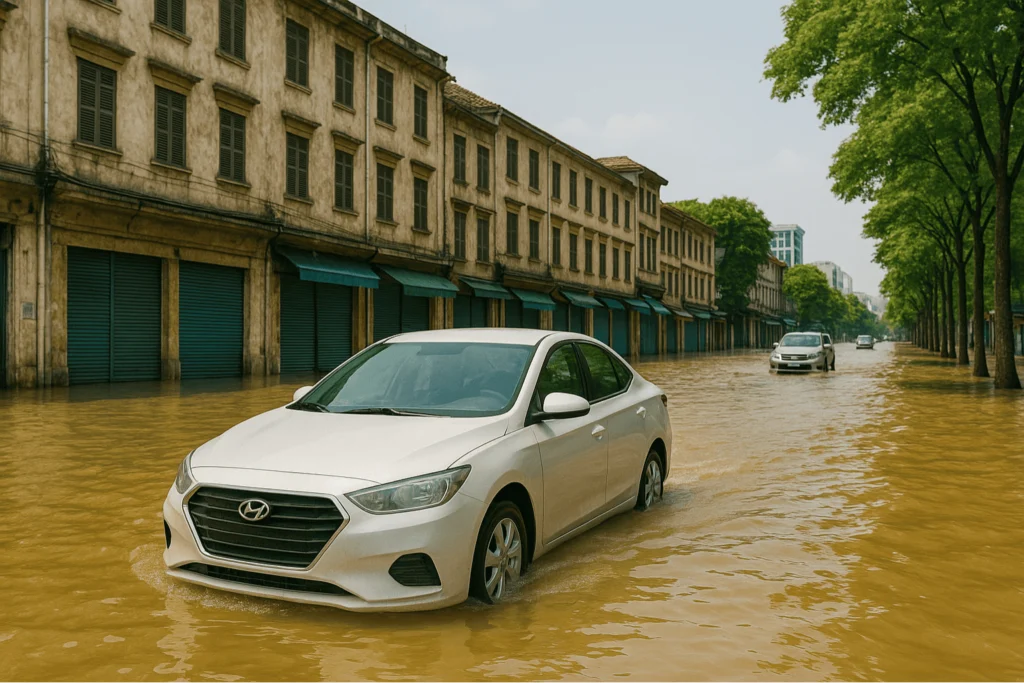 xe ô tô ngập nước