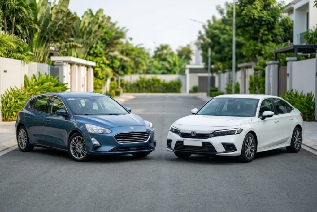 So sánh Ford Focus và Honda Civic: Xe hạng C nào tối ưu hơn? so sánh Ford Focus và Honda Civic